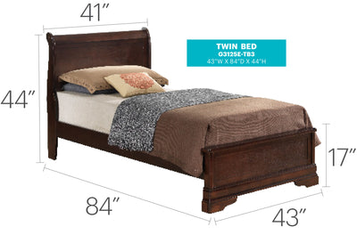Louis Phillipe - Twin Bed - Cappuccino