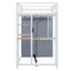 Loft Bed With Desk, Shelves, Power Outlet, LED Light And Wardrobe