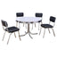 Marla - 5 Piece Dining Set With Round Table And Upholstered Chairs - White