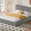 Upholstered Platform Bed, Grounded Bed With Solid Frame