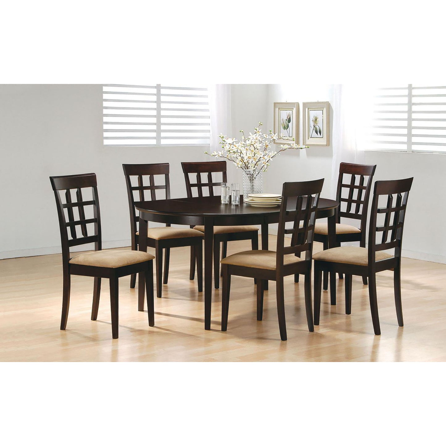 Elmira - Oval Dining Table With Leaf Extension - Brown