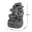 Concrete Rock Waterfall Fountain With LED Lights, Outdoor Garden Decor