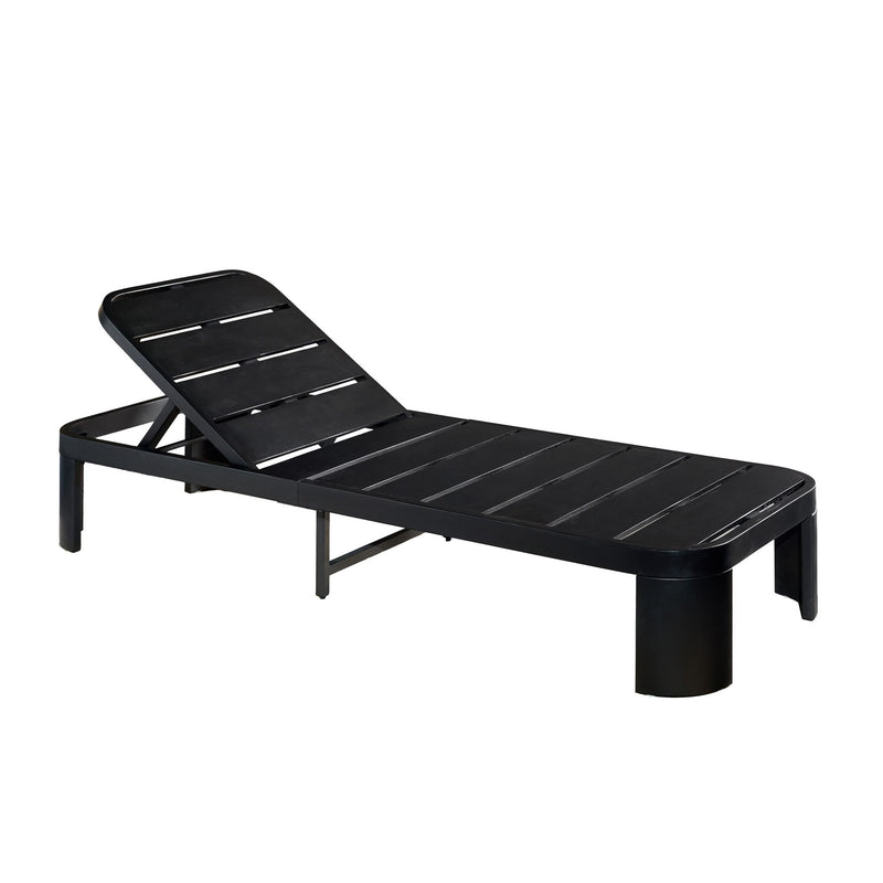 Outdoor Chaise Lounge Set With Side Table, 5 Position Adjustable Patio Recliner