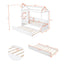 Twin Size Classic House Bed With Twin Size Trundle - White