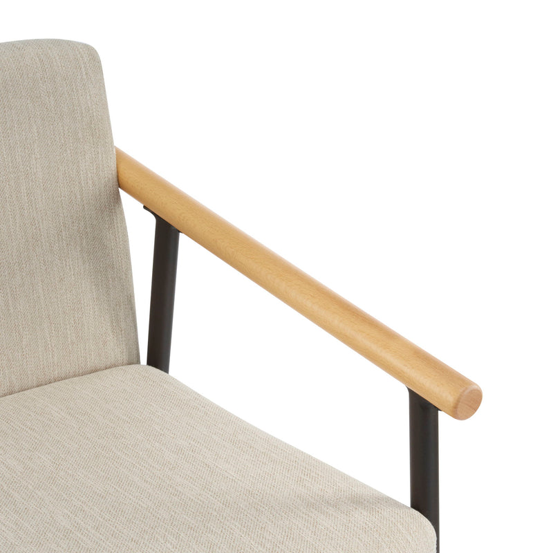 Counter Stool Set With Iron Frame - Espresso / Beige