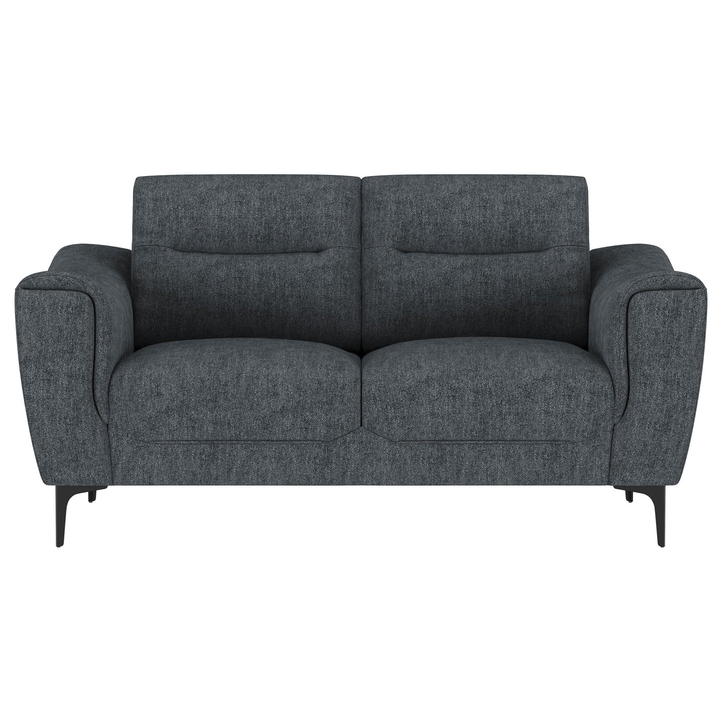 Oberle - Upholstered Sloped Track Arm Loveseat - Charcoal