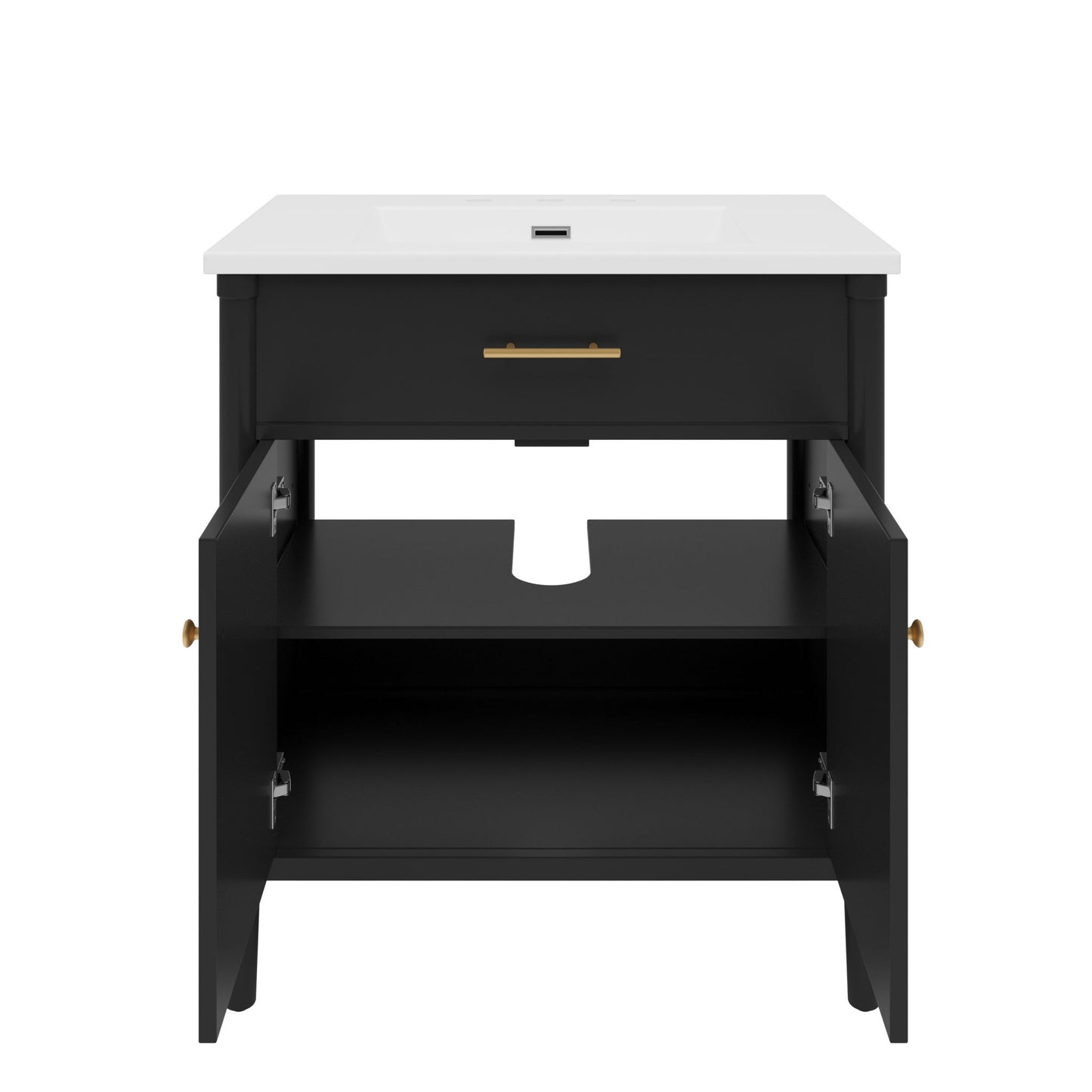 Bathroom Vanity With Sink, Soft Close Doors And Adjustable Shelf