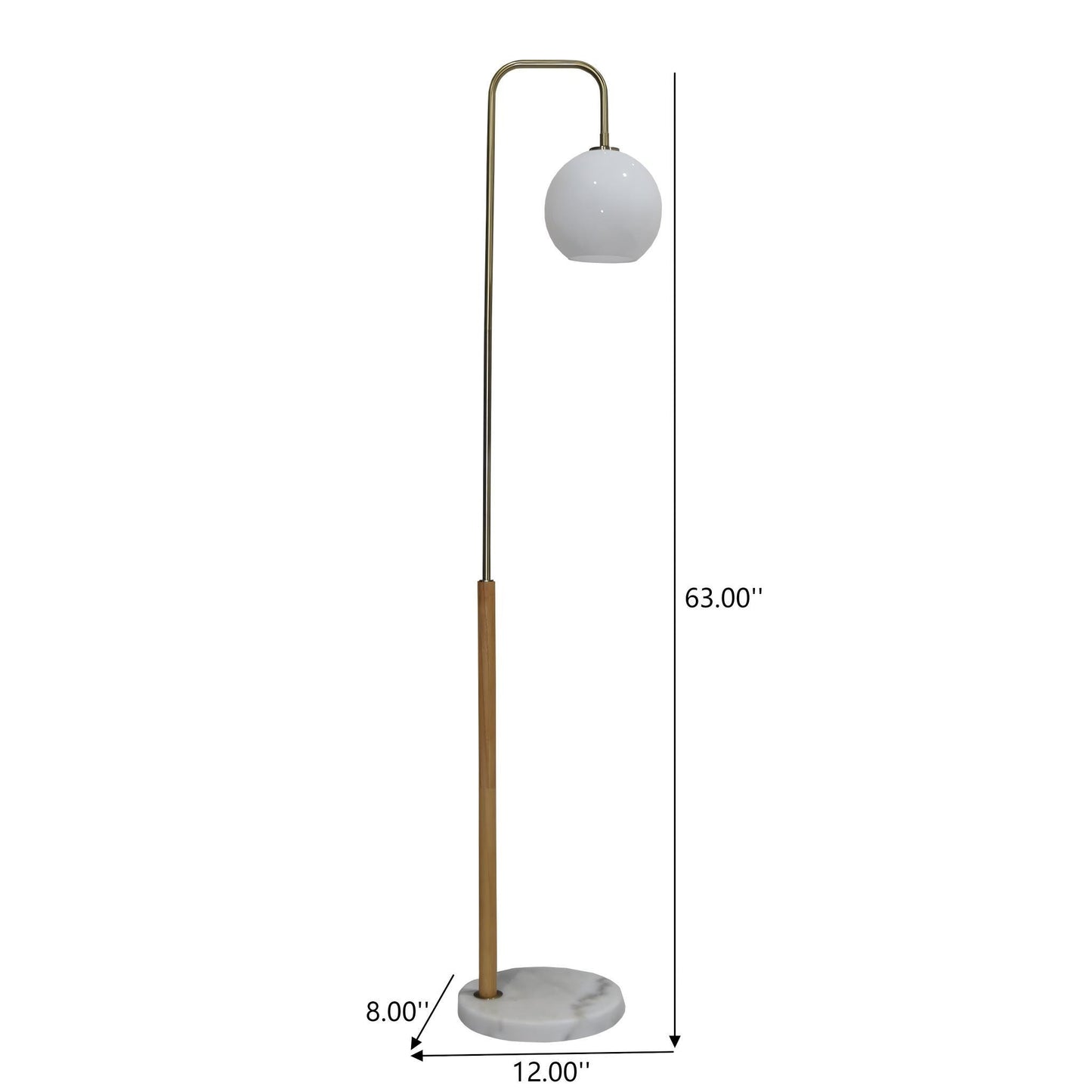 Tall Corner Floor Lamp For Living Room - White