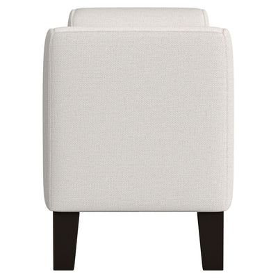 Hollis - Upholstered Accent Bench With Armrests Seating - Vanilla White