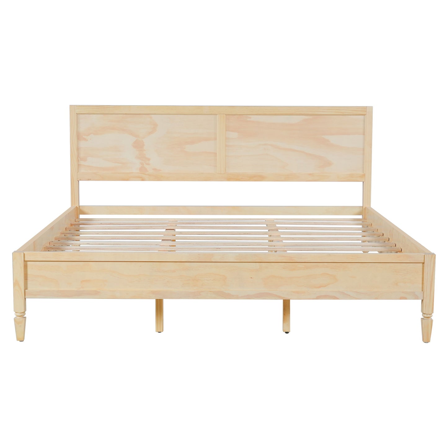 Classic Platform Bed Frame With Panel Headboard