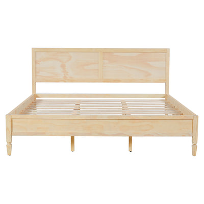 Classic Platform Bed Frame With Panel Headboard