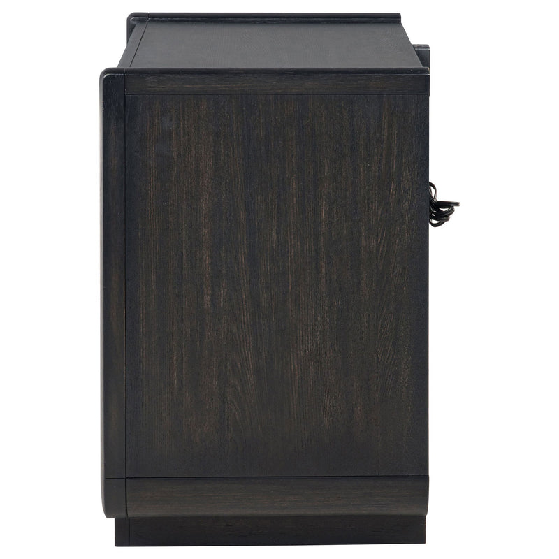 Bangor - 2 Drawer LED Nightstand With USB - Black