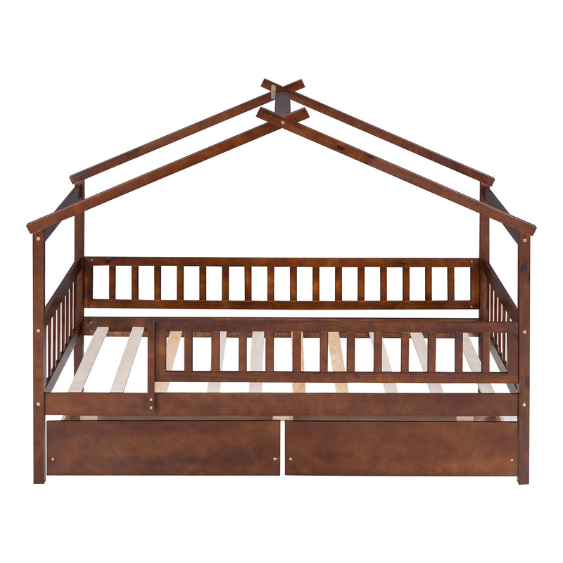 House Bed With 2 Drawers