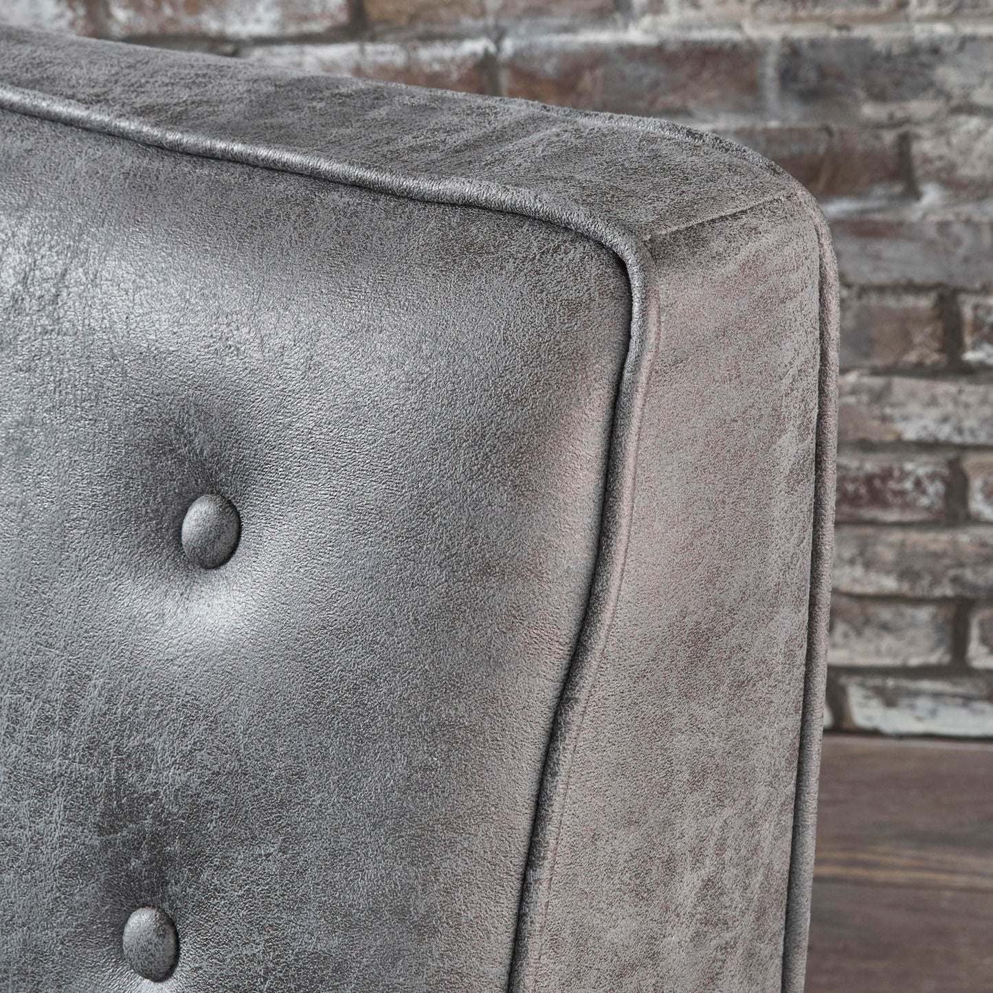 Macedonia - Button Tufted Fabric Recliner - Slate