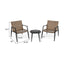 Outdoor Chat Set, 2 Chairs & Side Table - Black / Brown