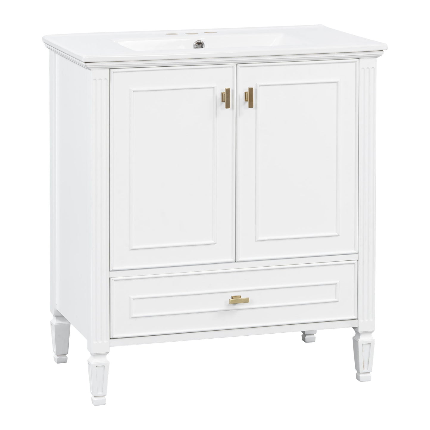 Freestanding Vanity With 1 Drawer & 2 Soft Close Doors With Door Mounted Storage