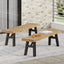 Outdoor Bench With Slat Panel Design And Acacia Wood Frame