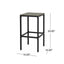 Outdoor Bar Stool With Slat Design And Metal Frame (Set of 2)