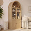 Tall Arched Top Storage Cabinet With 5 Tier Shelves, Soft Close Hinges