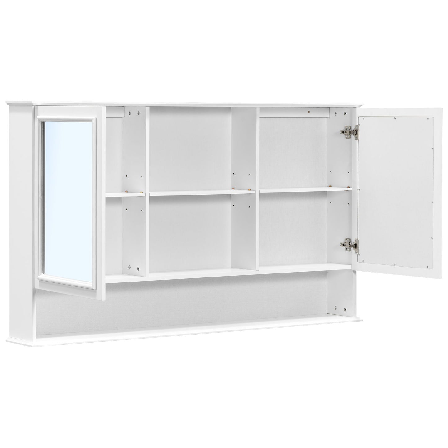 Wall Mounted Bathroom Medicine Cabinet With Double Mirrored Doors