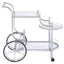 Reia - 3 Tier Cart With Casters & Tempered Glass Design - Chrome