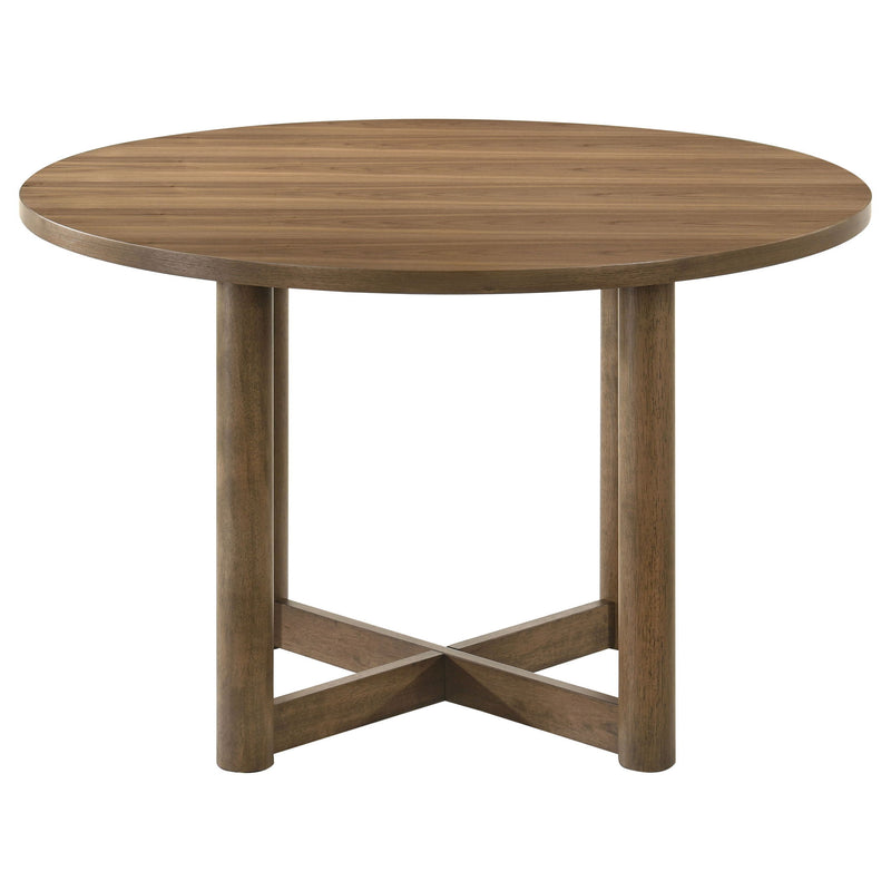 Graham - Round Dining Table With X Cross Base - Walnut