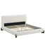 Elegant Boucle Upholstered Bed With Solid Wood Legs