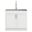 Modern Shaker All-In-One Laundry Utility Sink And Cabinet With Pull-Out Faucet