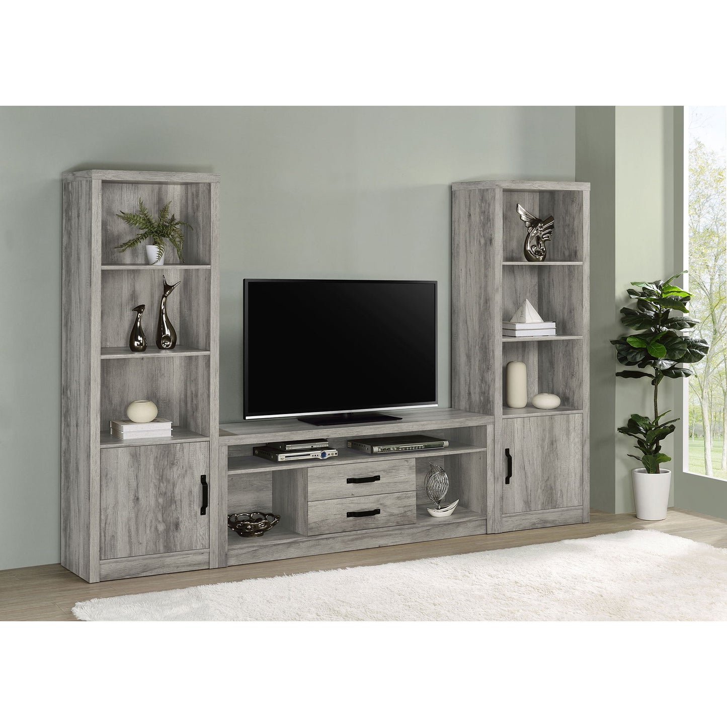 Bergeron - 2 Drawer TV Stand - Driftwood