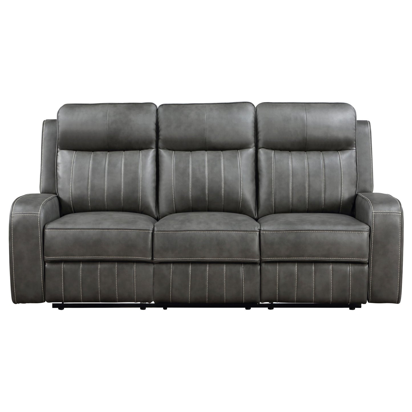 Forrest - Motion Reclining Sofa Comfort With Elegant Tufting And Wide Track Arms - Gray