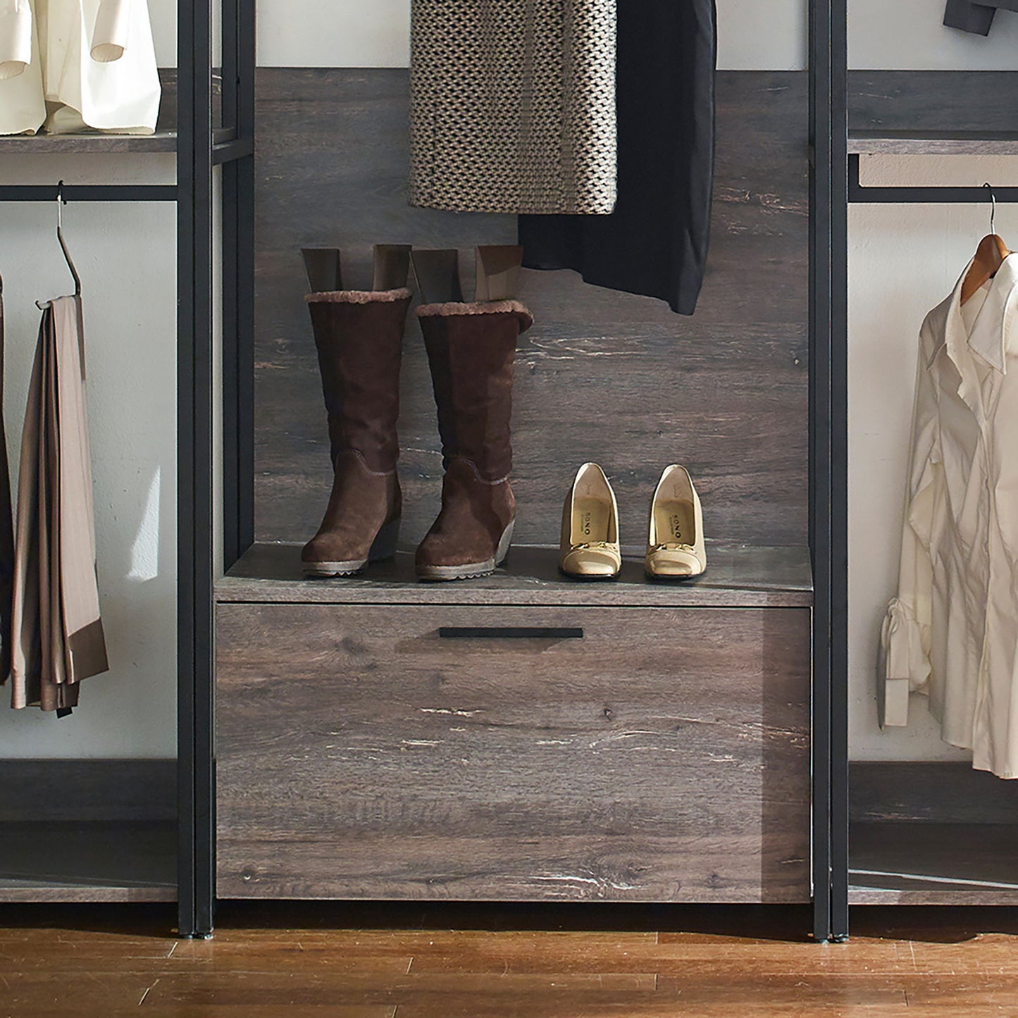 Monica - Walk-In Closet System & Modular Design - Rustic
