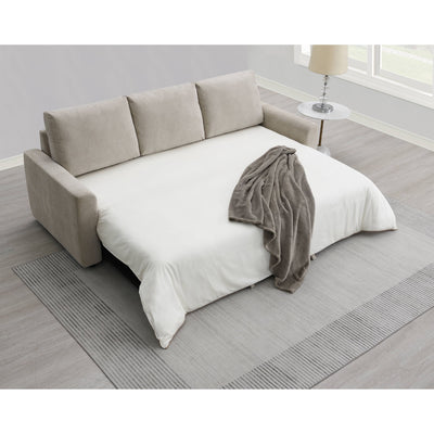 Leira - Linen Pull Out Sleeper Sofa - Beige