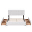 Upholstered Platform Bed With Classic Headboard And Drawers, No Box Spring Needed