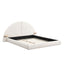 Queen Arched Bed With Small Table, Floor Standing Design - Beige