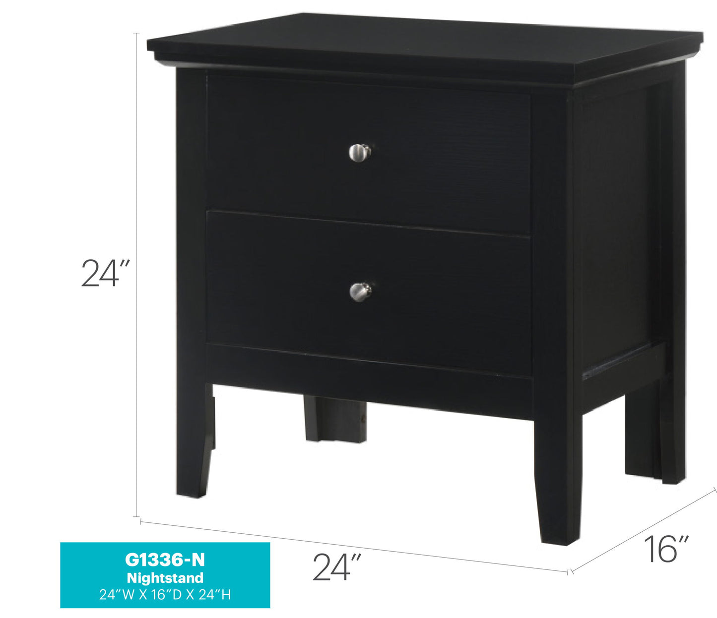 English Dovetailed Drawers Nightstand