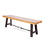 3 Piece Outdoor Dining Set, Rectangular Patio Table & 2 Benches - Black / Teak