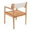 Creative Braided Acacia Wood Outdoor Dining Table And Chairs With Armrests (Set of 2) - Teak / White