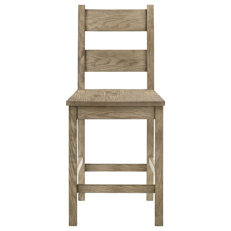 Cressley - 5 Piece Counter Height Dining Set With Ladder Back Chairs - Light Oak