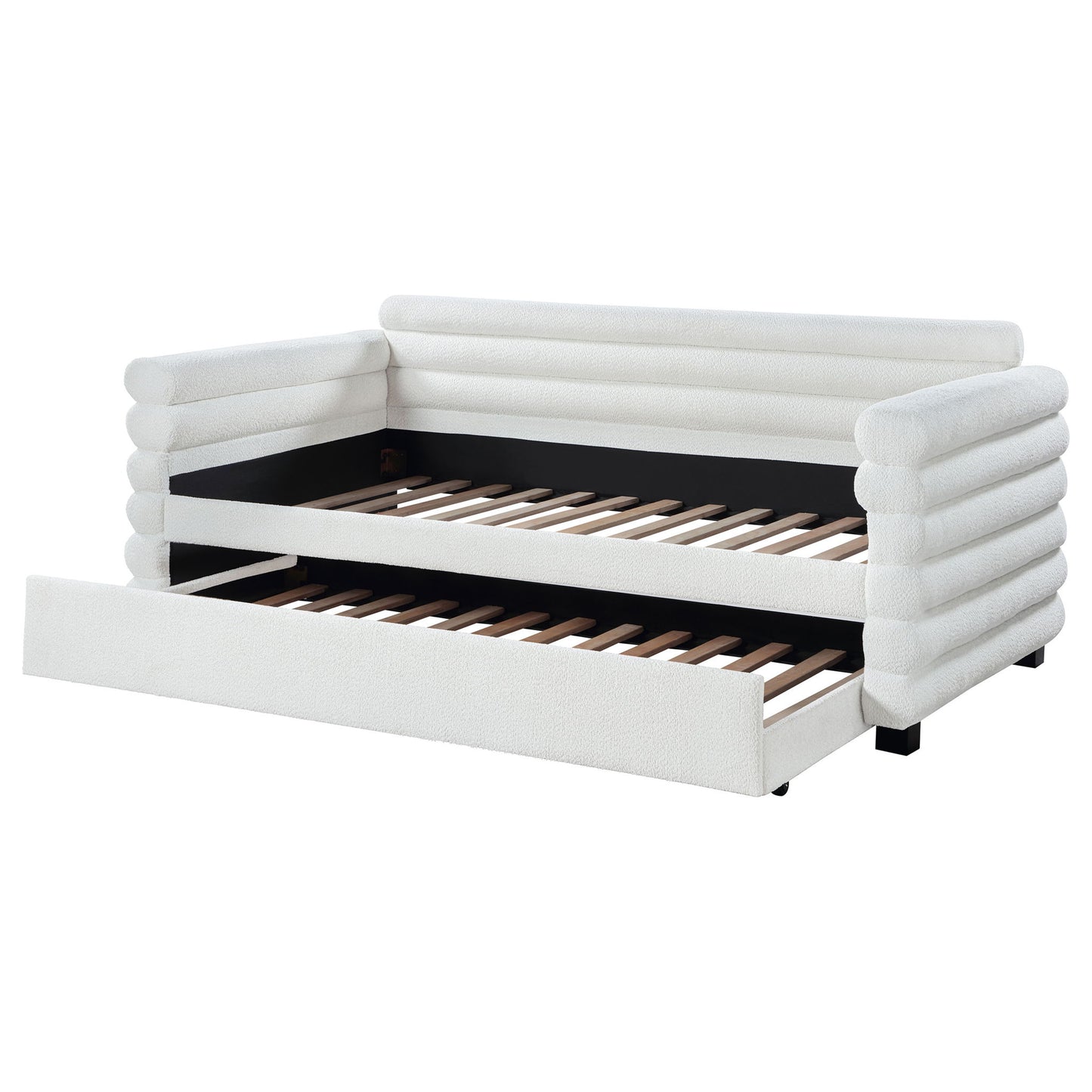 Fandango - Upholstered Twin Day Bed With Trundle - White