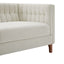 Modern 3 Seater Sofa, Upholstered Couch With Curved Armrests