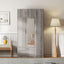 Modern 3 Door Mirror Wardrobe With 2 Drawers And Top Cabinet
