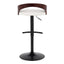 Grotto - Contemporary Adjustable Barstool With Swivel With Rounded T Footrest (Set of 2)