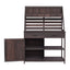 Potting Bench With 5 Drawer Storage And Slatted Back Panel, Garden Workstation - Brown