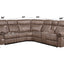 Dollum - Two Tone Nubuck Manual Recliner Sectional Sofa With USB Port Cupholder Console