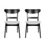 Mid Century Dining Chairs With Cushioned Seats And Wood Frame (Set of 2)