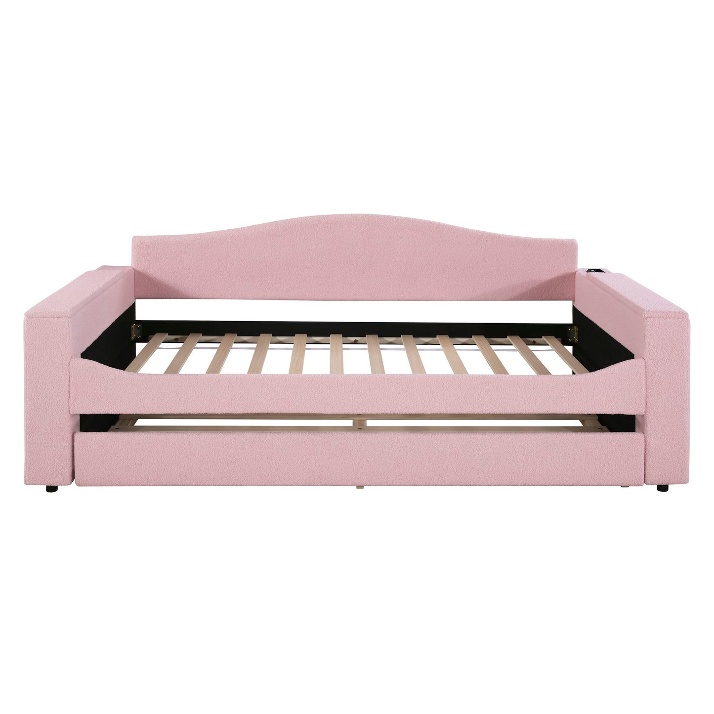 Upholstered Daybed With Storage Armrests, Trundle And Latest Integrated tooth Audio System