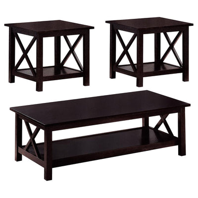 Merlot 3 Piece Occasional Set - Brown