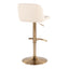 Toriano - Contemporary Adjustable Barstool With Swivel With Rounded T Footrest (Set of 2)