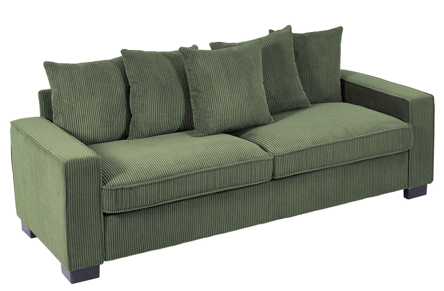 Luxe Sofa With 5 Matching Toss Pillows, Sleek Design, Spacious And Comfortable 3 Seater Couch