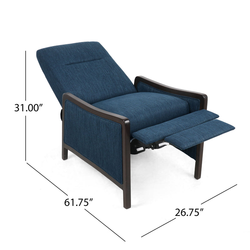 Drury - Contemporary Fabric Upholstered Pushback Recliner